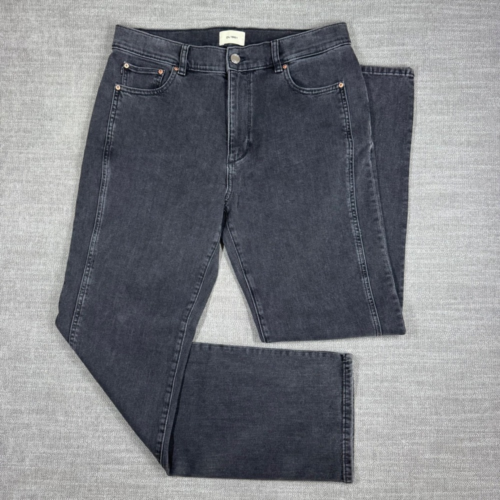 DL1961 Patti Straight High Rise Jeans Eclipse Paneled Grey Black 30x31 NWOT